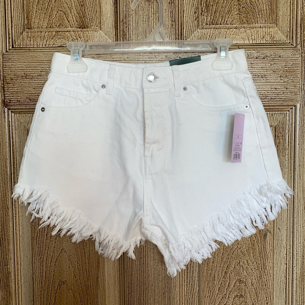 White jean shorts